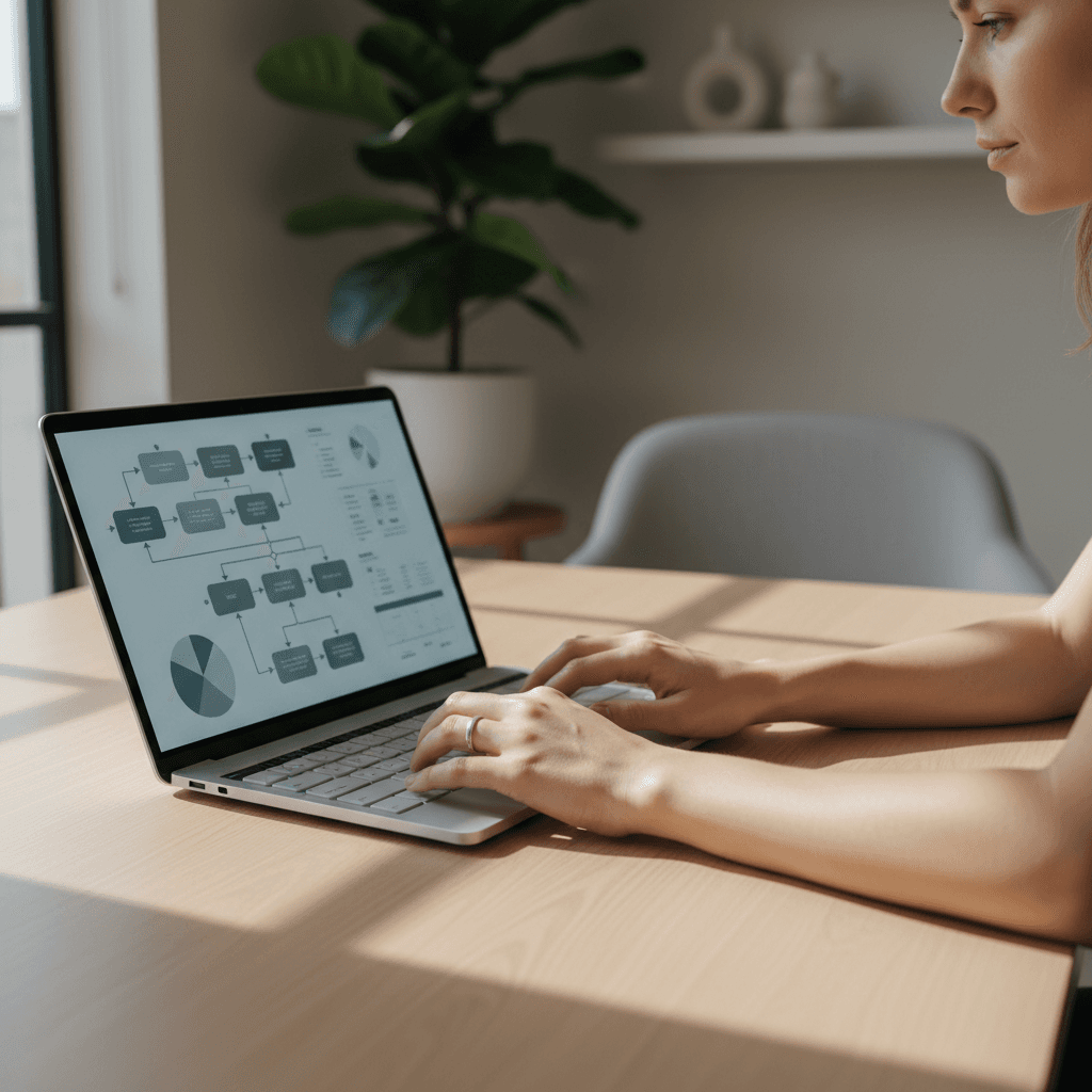Small business owner discussing web project at desk